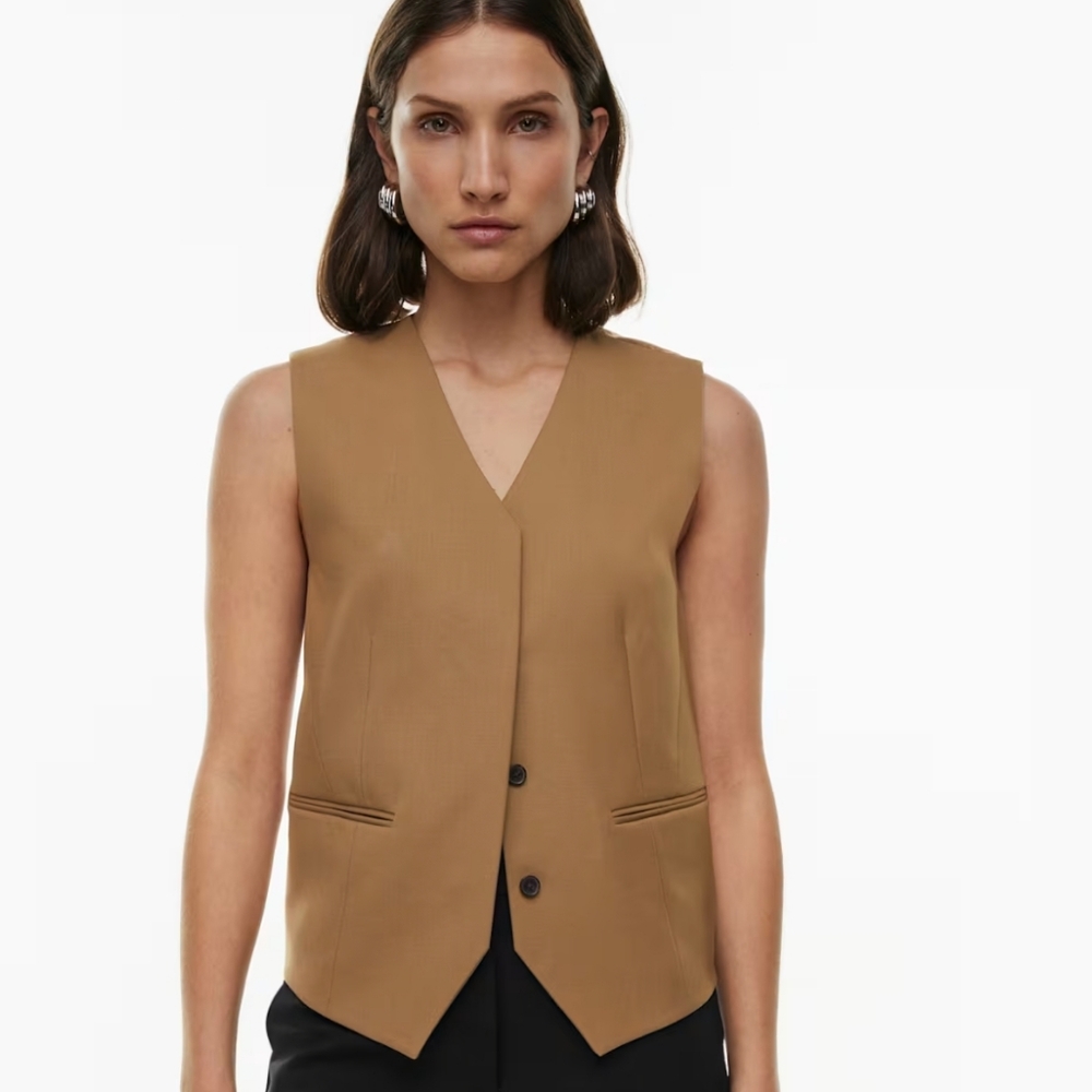 Artizia | Babaton Wool Twill Button-up Evaluate Vest - Size 8 - Picture 10 of 11